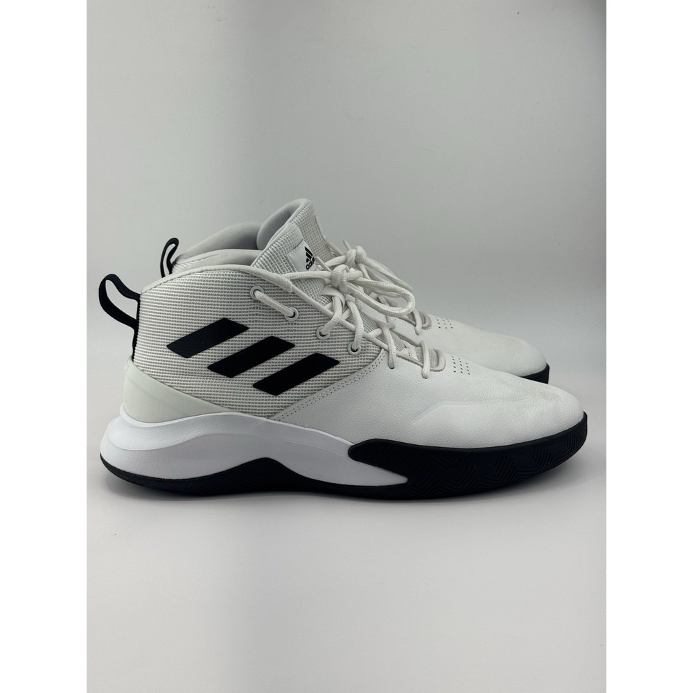 Adidas Men White / Black Basketball Ownthegame Synthetic Mesh Shoes Size 11